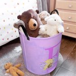 Personalized Classic Winnie the Pooh Initial Waterproof Laundry Storage Basket with Name and Handle Nursery Decor Birthday Gift for Kids