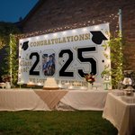 Personlig Graduation Cap Class Of 2025 Graduation Photo Banner med text och år Graduation Party Gift för Graduates