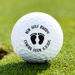 Personalized New Golf Buddy Baby Footprints Pregnancy Announcement Golf Ball with Date Funny Father's Day Birthday Gift for Dad Grandpa