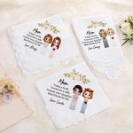 Personalized Soft Cartoon Mom Bride 100% Cotton Handkerchief with Name Desk Decor Souvenir Wedding Gift for Mother