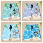 Personalized Surfing Cartoon Marine Animal Drawstring Beach Pants with Name Summer Travel Essential Birthday Gift for Teenager Boys