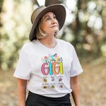 Personalized Colorful Floral Birth Flower Polka Dot Title T-shirt with 1-8 Kid's Names Birthday Mother's Day Gift for Mom Grandma Family