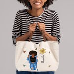 Sac en toile avec nom et poignée en cuir Accessoires de voyage Cadeau d'anniversaire pour femmes