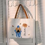Sac en toile avec nom et poignée en cuir Accessoires de voyage Cadeau d'anniversaire pour femmes