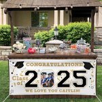 Personlig Graduation Cap Class Of 2025 Graduation Photo Banner med text och år Graduation Party Gift för Graduates