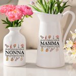 Vaso in ceramica personalizzato con 1-12 fiori di nascita titolo e testo regalo di compleanno Festa della Mamma e casa nuova per mamme e nonne