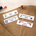 Personalisierte Nähmuster Textiletiketten mit Text Namen Farbvarianten 25-tlg. Handarbeit Geburtstag Geschenk für DIY Stricker Nähliebhaber