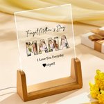 Henkilökohtainen Happy Mother's Day Photos LED yövalo puinen pohja 1-10 nimet ja teksti Äitienpäivä syntymäpäivälahja äidille isoäidille