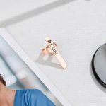 Personalized Cross Heart Syringe Pill Pattern Name Tag Stethoscope Charm Nurse Week Appreciation Gift for Medical Staff