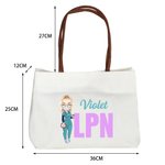 Personalized Cartoon Medical Character Canvas Tote Bag with Name and Occupation Shopping Accessory Birthday Gift for Nurse Doctor Medical Staff