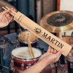 Personalisierte Schlagzeugspiel-Muster Tragbare PU-Leder Drumstick-Tasche mit Namen Schlagzeug Zubehör Geburtstagsgeschenk für Schlagzeuger Musiker