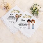 Personalized Soft Cartoon Mom Bride 100% Cotton Handkerchief with Name Desk Decor Souvenir Wedding Gift for Mother