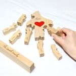 Personalized Cute Love Hug Bear Family Wooden Puzzle with Base and 2-9 Names Desk Decoration Birthday Anniversary Gift for Family