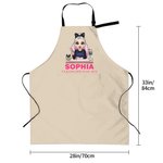 Personalized Cute Cartoon Manicurist Character Adjustable Apron with Name and Pocket Birthday Beauty Salon Opening Gift for Nail Technicians