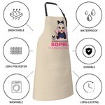 Personalized Cute Cartoon Manicurist Character Adjustable Apron with Name and Pocket Birthday Beauty Salon Opening Gift for Nail Technicians