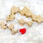 Personalized Wooden Cat Family Red Heart Puzzle  with 2-5 Names Desk Decor Birthday Anniversary Gift for Family