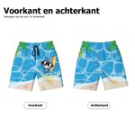 Gepersonaliseerde Surfen Cartoon Mariene Dieren Koordbroek voor het Strand met Naam Zomer Reis Essentie Verjaardagscadeau voor Jongens