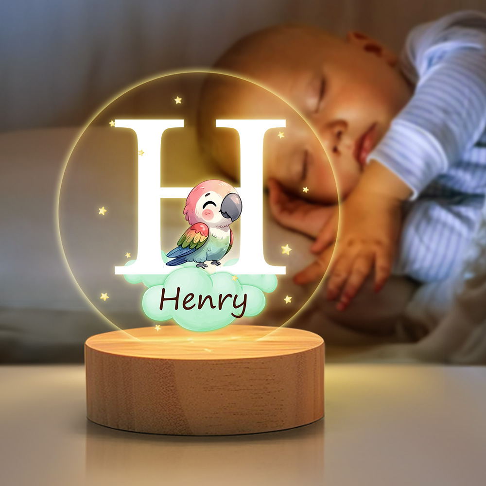 Personalized Fantasy Star Cloud Cute Forest Animal Initial Name LED ...