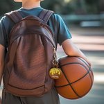 Personalized Ice Cream Baseball Soccer Softball Bag Tag Keychain with Embroidered Text Backpack Accessories Birthday Gift for Sport Lovers