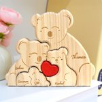 Casse-Tête Familial en Bois Personnalisé avec 2-5 Koalas et Noms Gravés Décoration de Bureau Cadeau Anniversaire pour Famille