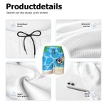 Gepersonaliseerde Surfen Cartoon Mariene Dieren Koordbroek voor het Strand met Naam Zomer Reis Essentie Verjaardagscadeau voor Jongens