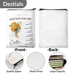 Personalized Birth Flower Bouquet Bible Verse Book Sleeve Protector with Zipper and Pocket Birthday Religious Gift for Reading Lovers Christian