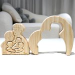 Personalized Warm Hug Family Wooden Heart Puzzle with 2-5 Names Desk Decoration Mother's Day Birthday Anniversary Gift for Family Couple