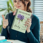 Personalisierte Geburt Blumenstrauß Bibel Vers A5 120 Seiten Spiral Notebook mit Namen religiöse Taufe Muttertag Geburtstag Geschenk für christliche Frauen