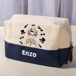 Trousse de Toilette Personnalisée avec Nom Personnage Accessoire de Grande Capacité Cadeau d'Anniversaire Fête des Pères pour Homme