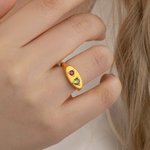 Personalized  Birthstones Signet Ring Dainty Jewelry Birthday Anniversary Mother's Day Gift for Women