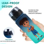 Personalized Cartoon Basketball Character Name Gradient Sports Water Bottle with Flip Top Lid and Strap Birthday Gift for Gym Fitness Basketball Lover