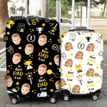 Personalized Best Mom Dad Ever Character Portrait Photo 18-32 Inches Luggage Cover with Nickname Mother's Day Father's Day Birthday Gift for Mom Dad