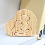 Personalisiertes Umarmung Figur Familie Holzpuzzle mit 2-5 Namen Schreibtisch Deko Muttertag Geburtstag Jahrestag Geschenk für Familie Paare