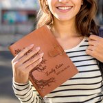 Personalized Family Tree of Life PU Leather A5 Notebook Cover with Name Text Stationery Storage Mother's Day Birthday Anniversary Gift for Family