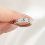 Personalisierter 1-8 Geburtssteine Ring mit Eingravierten Namen Zierlicher Schmuck Geburtstag Muttertag Geschenk für Mama Oma