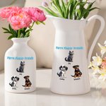 Personalisierte niedliche 1-4 3D Cartoon Katzen Hunde Keramik Vase mit Namen Home Decor Geburtstagsgeschenk für Familie Haustierliebhaber