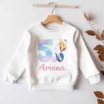 Personalizzato In My Mermaid Era Kid T-shirt Felpa con cappuccio con nome età regalo di compleanno per le ragazze amanti delle sirene