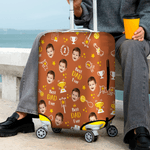 Personalized Best Mom Dad Ever Character Portrait Photo 18-32 Inches Luggage Cover with Nickname Mother's Day Father's Day Birthday Gift for Mom Dad