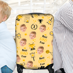 Personalized Best Mom Dad Ever Character Portrait Photo 18-32 Inches Luggage Cover with Nickname Mother's Day Father's Day Birthday Gift for Mom Dad