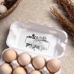 Timbro in legno per scatole di cartone per uova personalizzato con incisione del testo e impugnatura branding fattoria regalo per famiglia e amici
