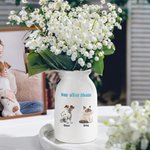 Personalisierte niedliche 1-4 3D Cartoon Katzen Hunde Keramik Vase mit Namen Home Decor Geburtstagsgeschenk für Familie Haustierliebhaber