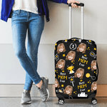Personalized Best Mom Dad Ever Character Portrait Photo 18-32 Inches Luggage Cover with Nickname Mother's Day Father's Day Birthday Gift for Mom Dad