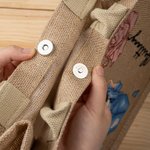 Personalisierte Cartoon Mode Mädchen Geburt Blume große Jute Tragetasche mit Namen Reisen wesentliche Geburtstag Geschenk für Frauen