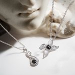 Personalized Dainty Micro-carved Eternal Love Flower Photo Projection Necklace Woman Jewelry Birthday Anniversary Gift for Women