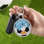 Personalized Ice Cream Baseball Soccer Softball Bag Tag Keychain with Embroidered Text Backpack Accessories Birthday Gift for Sport Lovers