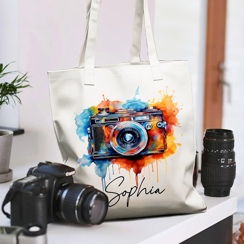 Sac de voyage réutilisable avec nom Accessoires de voyage Cadeau d'anniversaire pour femmes photographes