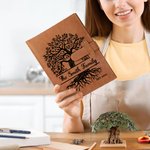 Personalisierte Baum des Lebens Name Jahr PU Leder A5 Notebook Cover mit Lagerung Tasche Muttertag Geburtstag Jahrestag Geschenk für Familie Buchliebhaber