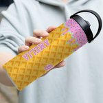 Personalisierte Hitting The Ball Melting Ice Cream 20 oz Sport Wasserflasche mit Namen und Griff Geburtstag Geschenk für Baseball Softball-Liebhaber