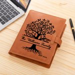 Personalisierte Baum des Lebens Name Jahr PU Leder A5 Notebook Cover mit Lagerung Tasche Muttertag Geburtstag Jahrestag Geschenk für Familie Buchliebhaber