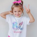 Personalizzato In My Mermaid Era Kid T-shirt Felpa con cappuccio con nome età regalo di compleanno per le ragazze amanti delle sirene